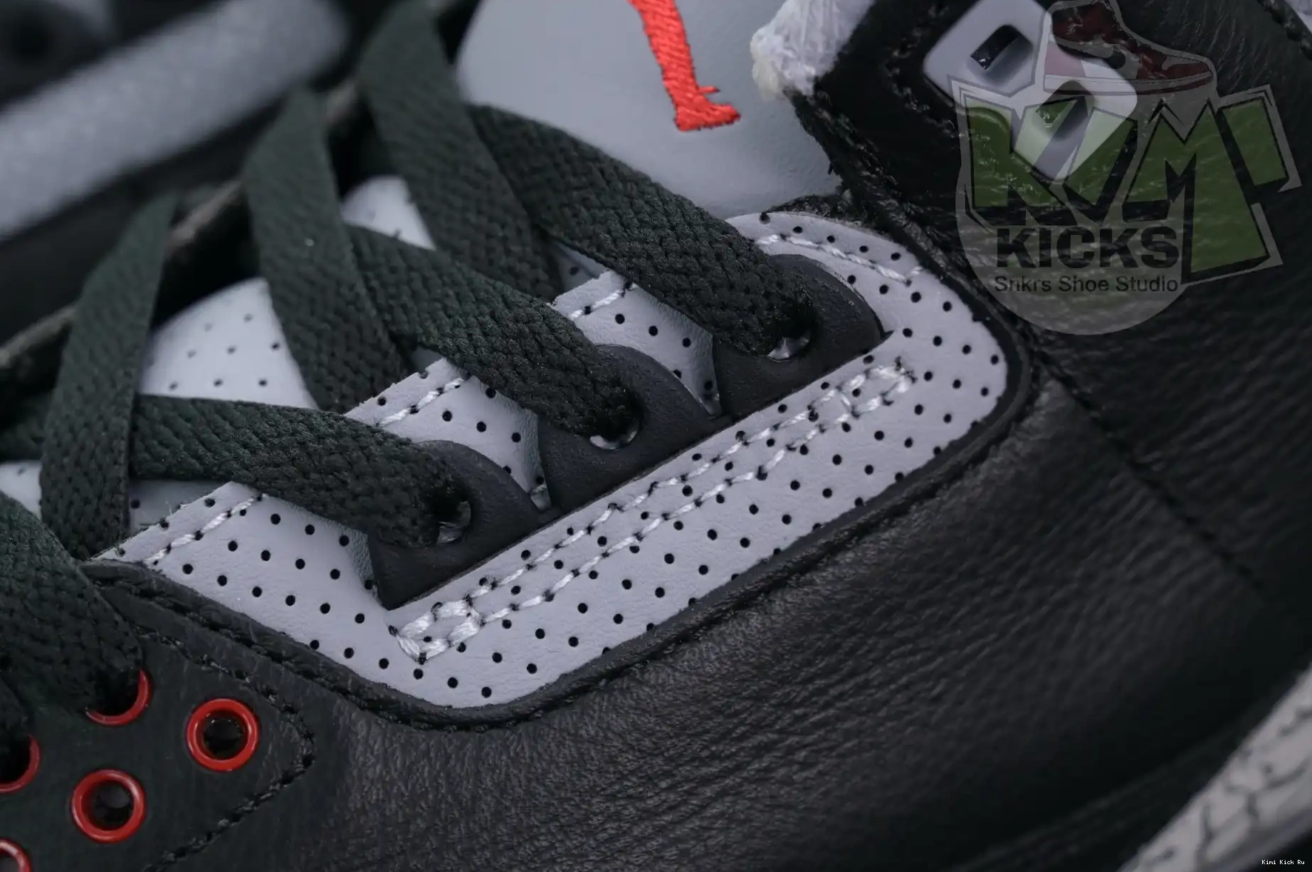 Kimikick Jordan Air Reimagined” 3“Black Cement 0822